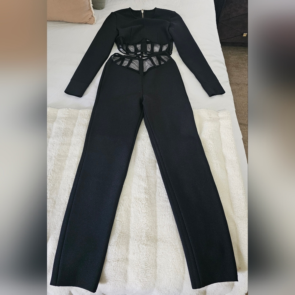 Elegant Black Two Piece Jumpsuit